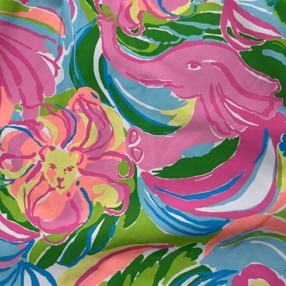 Lilly Pulitzer Palm Beach Swing Trench Coat Jacket Navy Blue Pink Size Medium - Picture 10 of 12